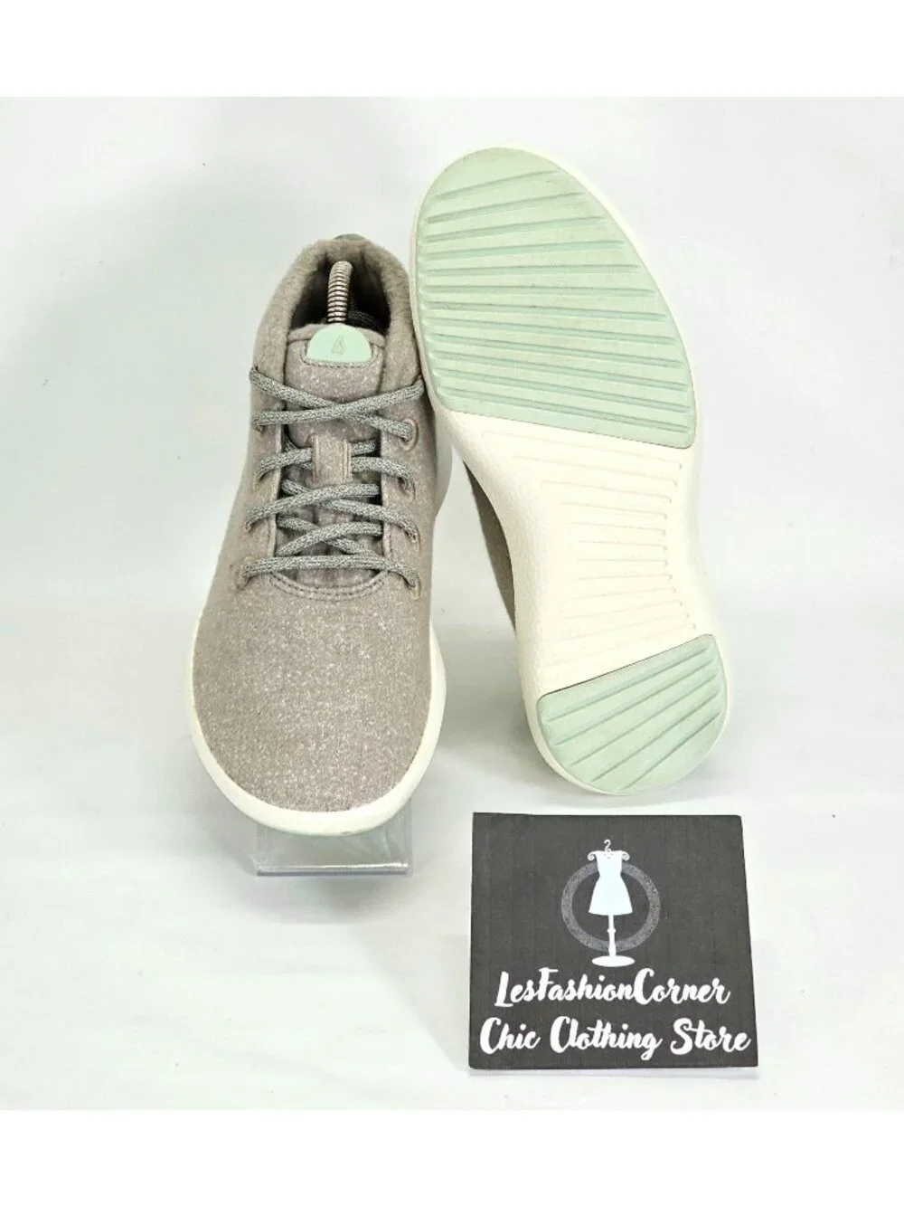 Allbirds Women's Light Gray Lime Heathered Matterhorn Wool Piper Mids Sz 9 1557 - Picture 3 of 15